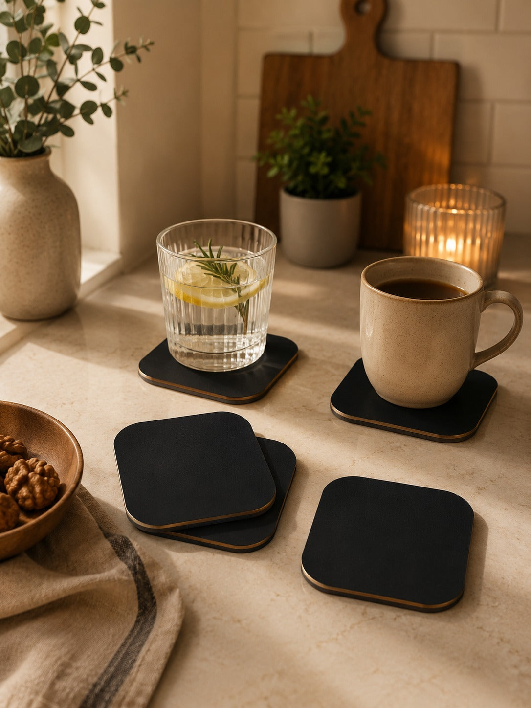 Black coasters