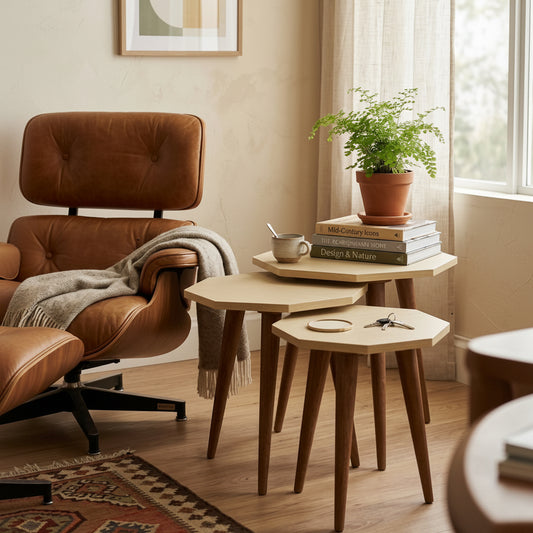 Hexagonal side table set